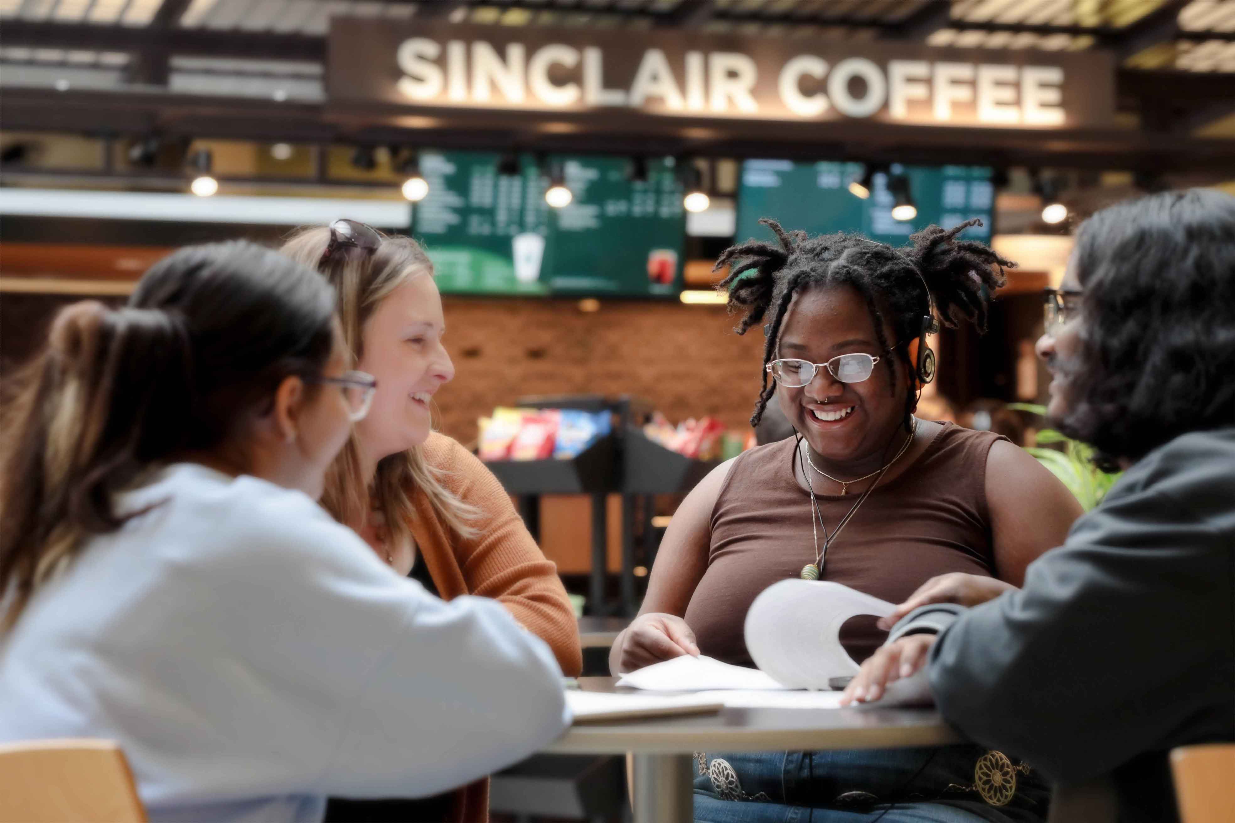 Student receiving guidance from a Sinclair advisor
